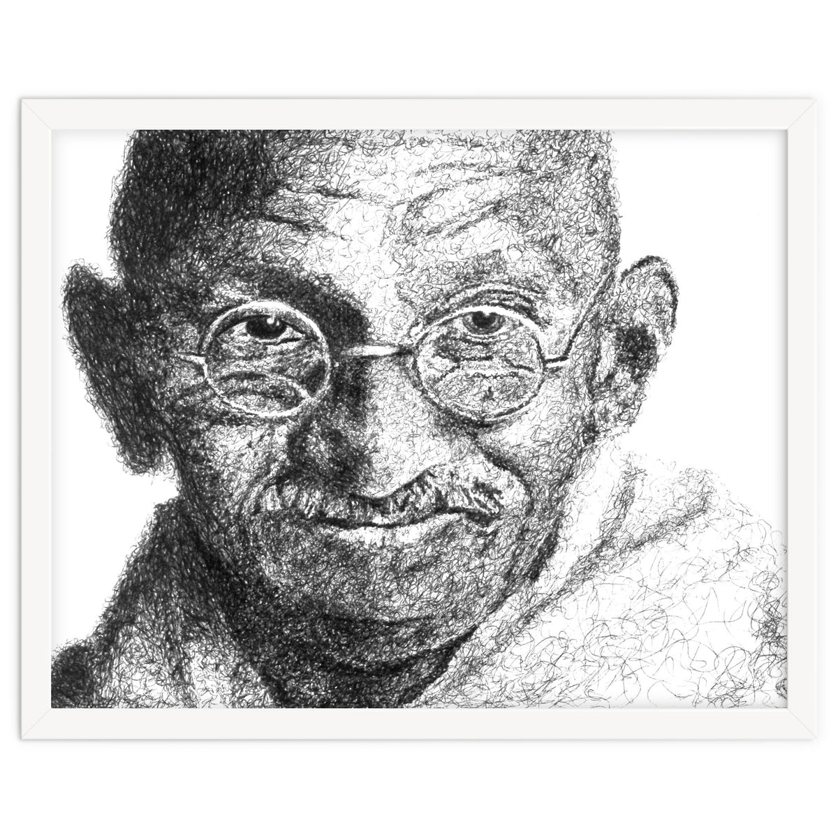 Mahatma Gandhi Scribble Style Portrait