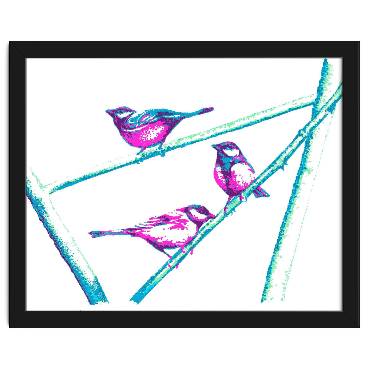 Garden Birds On A Branch