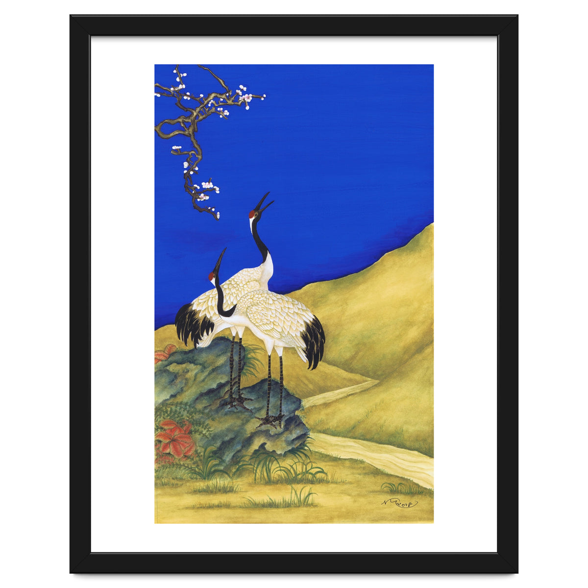 Cranes Under A Cobalt Sky 4