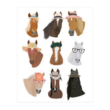 Horses in Glasses and Hats (Print Only) thumbnail