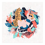 Yellow Hair Tropical Girl With Cheetah (Print Only) thumbnail