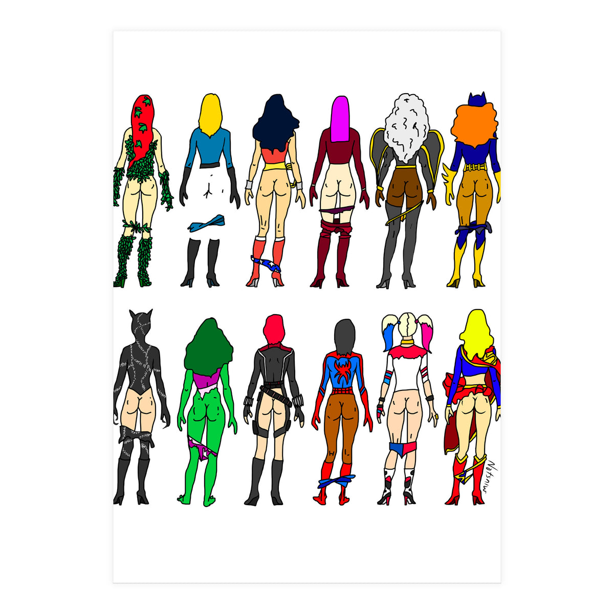 Superheroine Butts (Print Only)