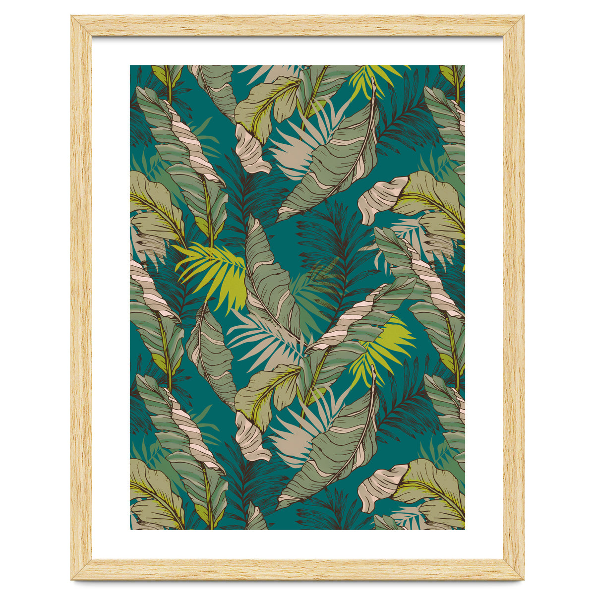 Drawing of wild tropical jungle