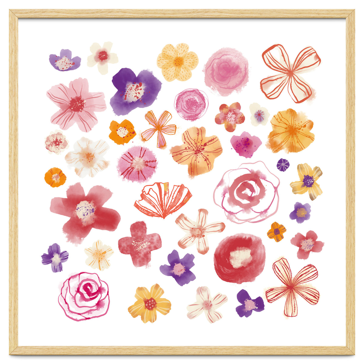 Fresh Watercolor Wildflowers