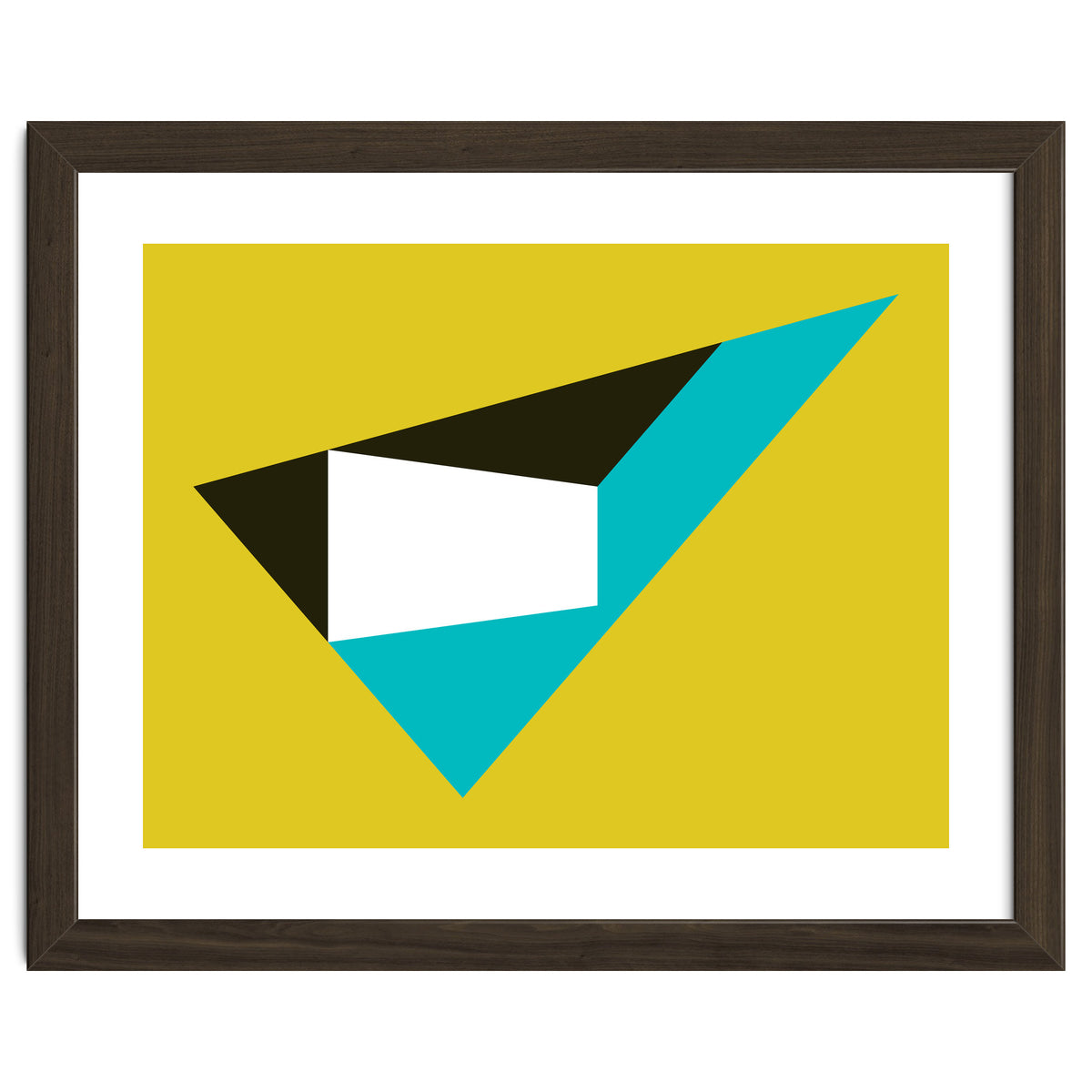 Geometric Shapes No. 39 - mustard & turquoise