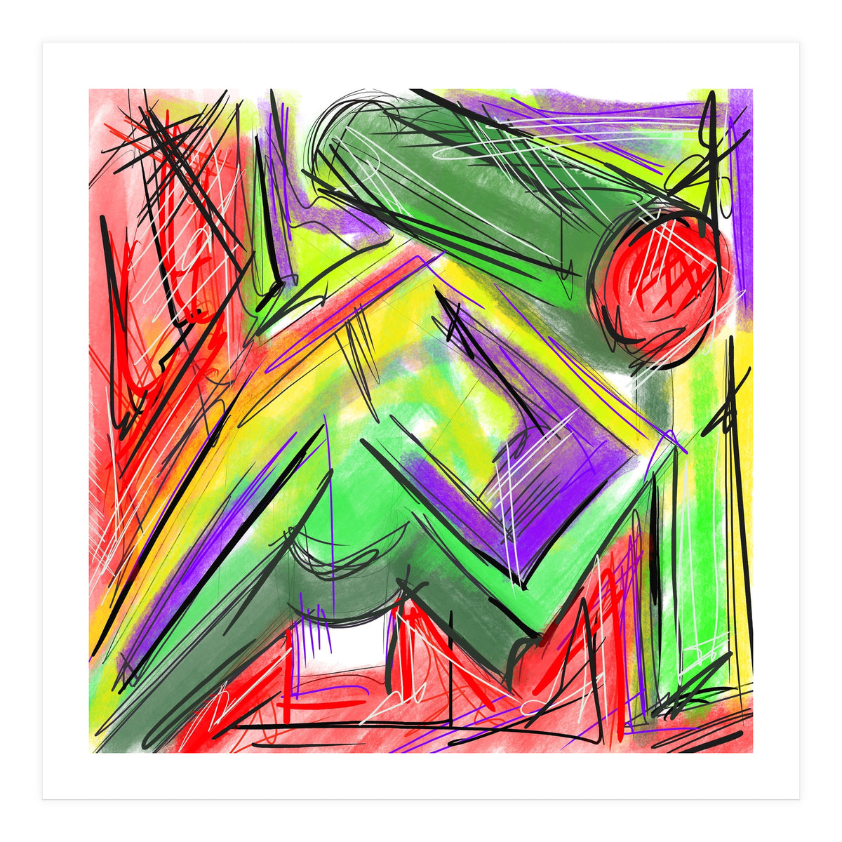 Colored Shapes In Perspective (Print Only)