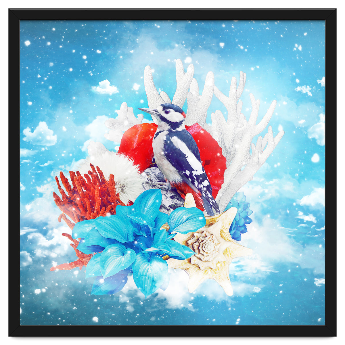 Floral Woodpecker In Winter