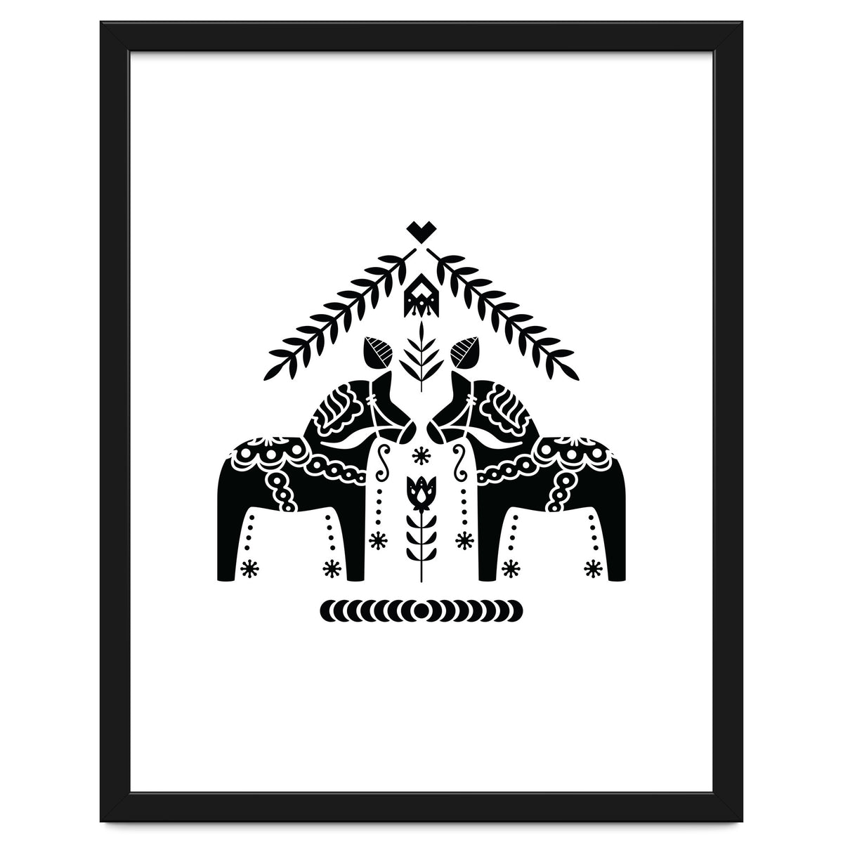 Swedish Dala Horse Folk Pattern