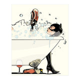 Catwoman in the Bath, funny Bathroom Humour (Print Only) thumbnail