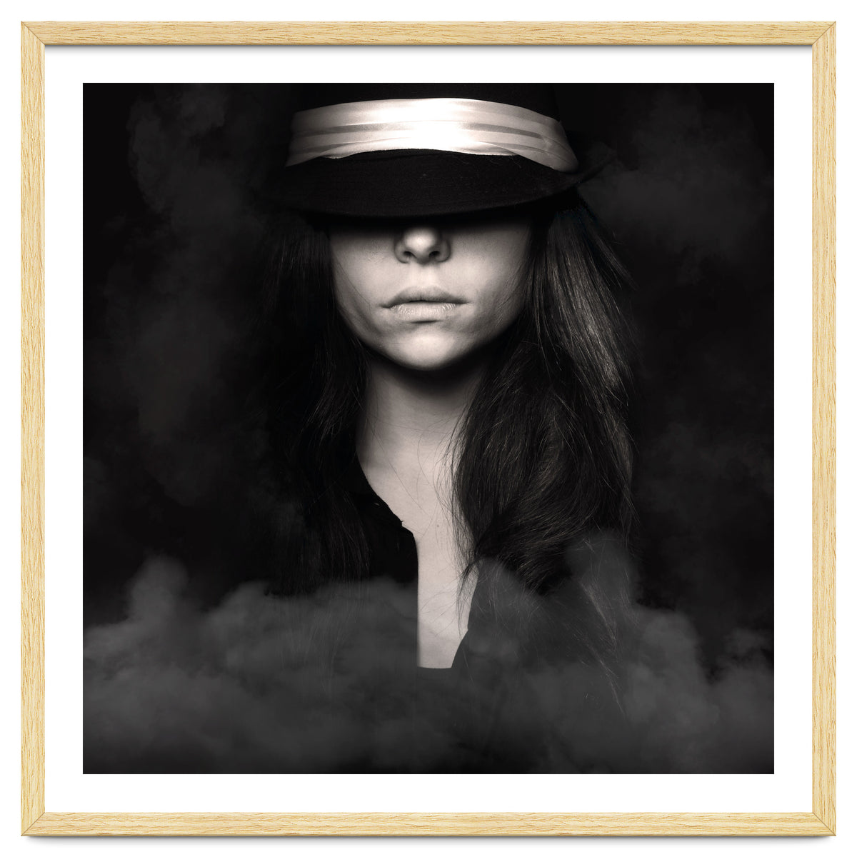 woman in black and white