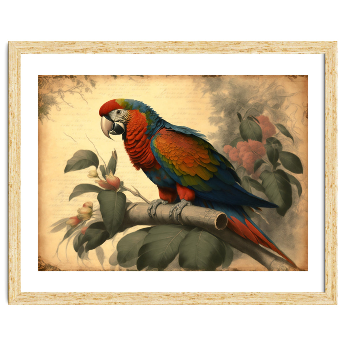 Parrot Vintage Painting