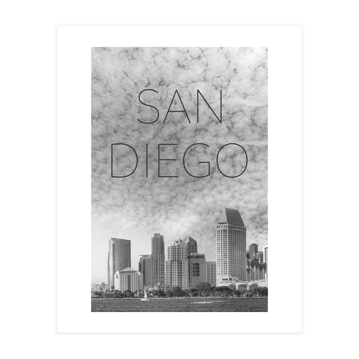 SAN DIEGO Skyline | Text (Print Only)