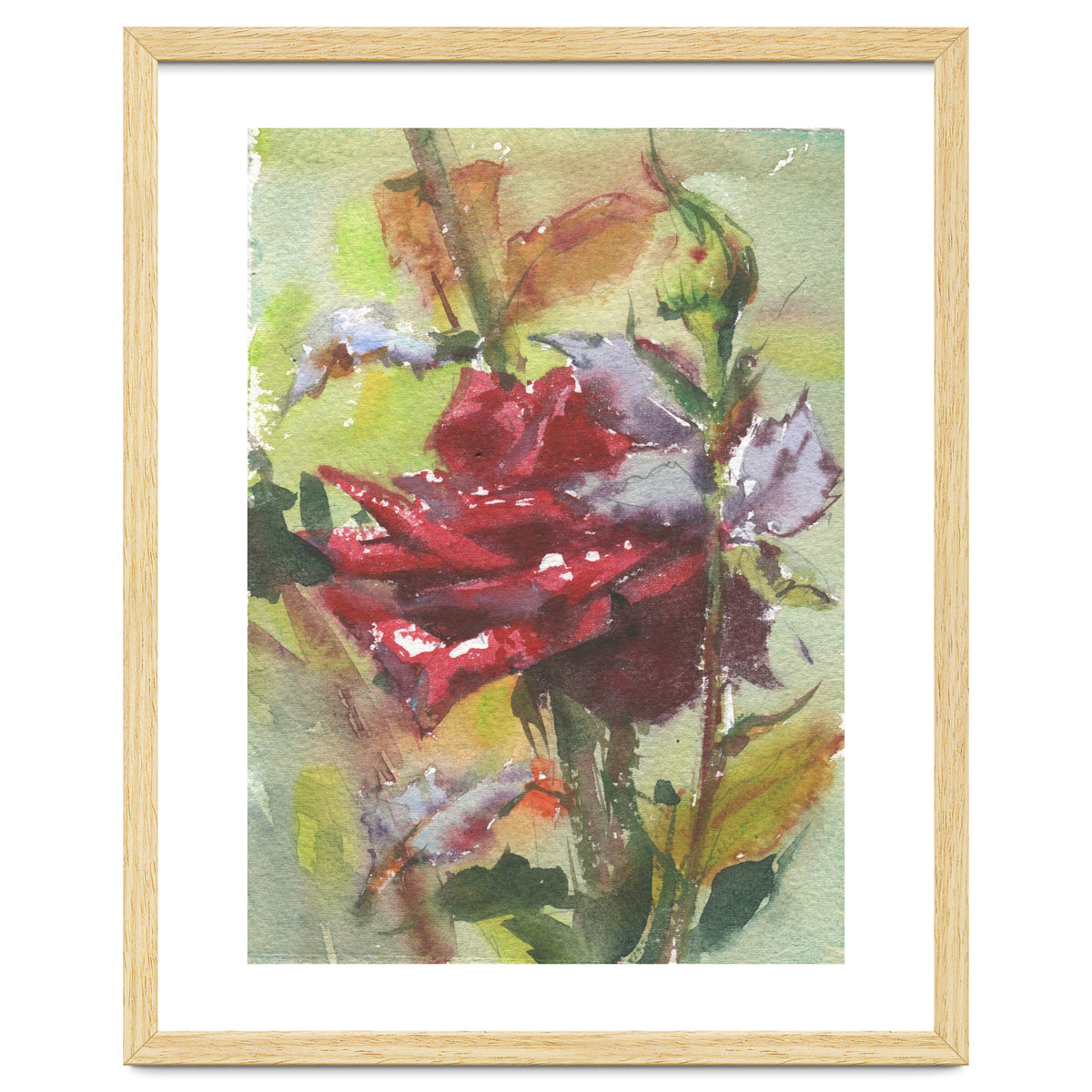 Spice Rose watercolor painting