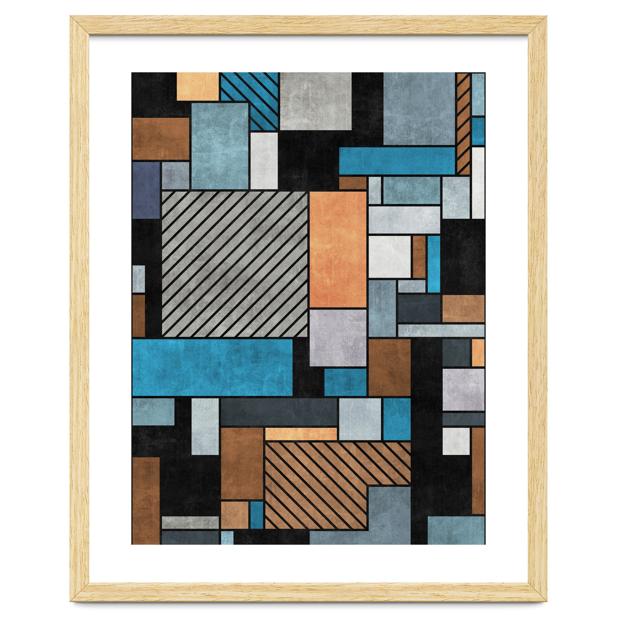 Random Concrete Pattern - Blue, Grey, Brown