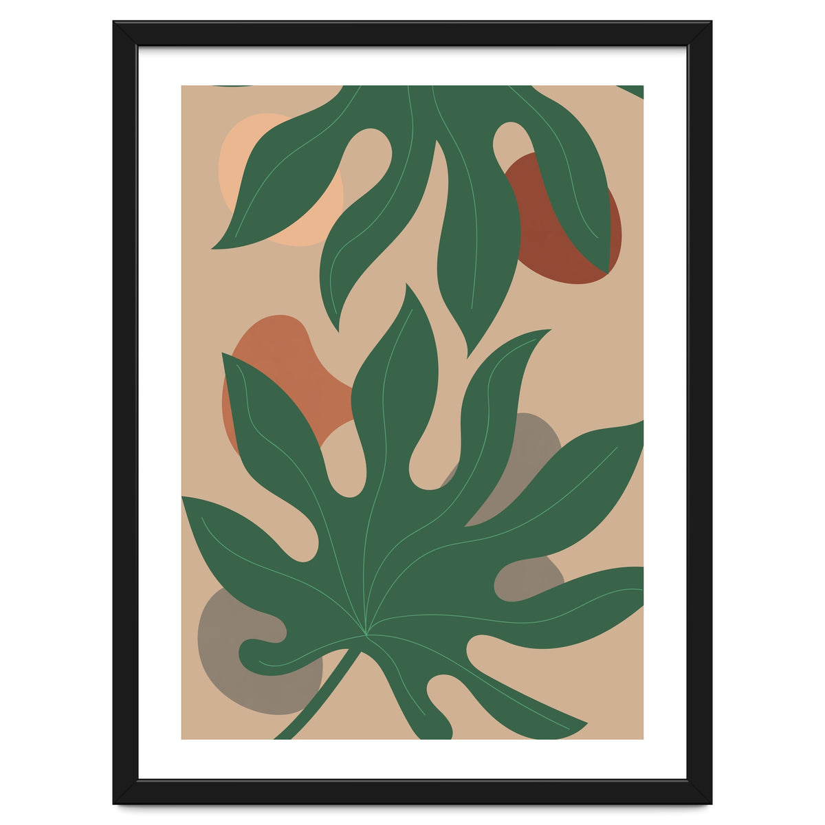 Abstract Boho Botanical Leaves
