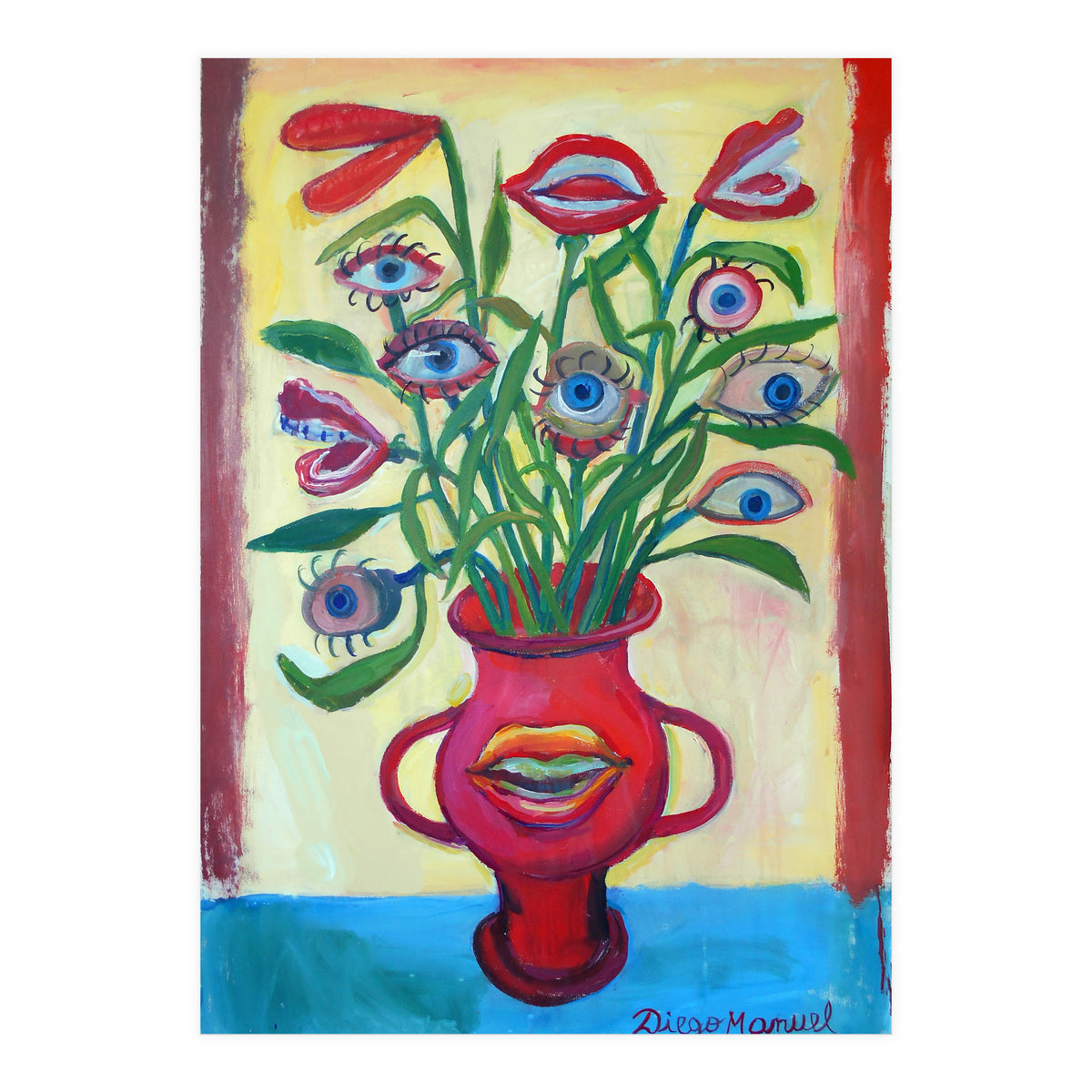 Florero Y Ojos (Print Only)