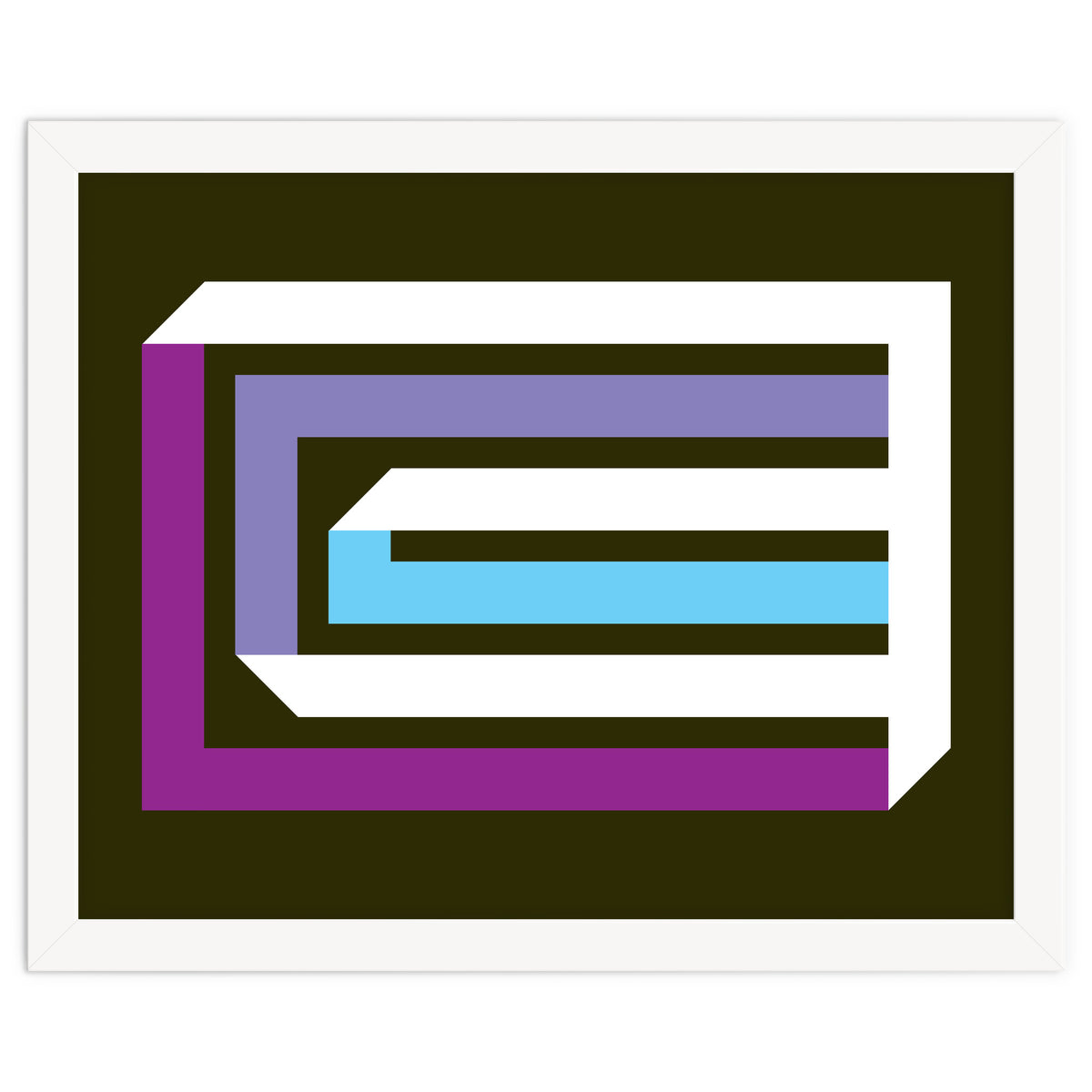 Geometric Shapes No. 35 -  brown, blue & lilac