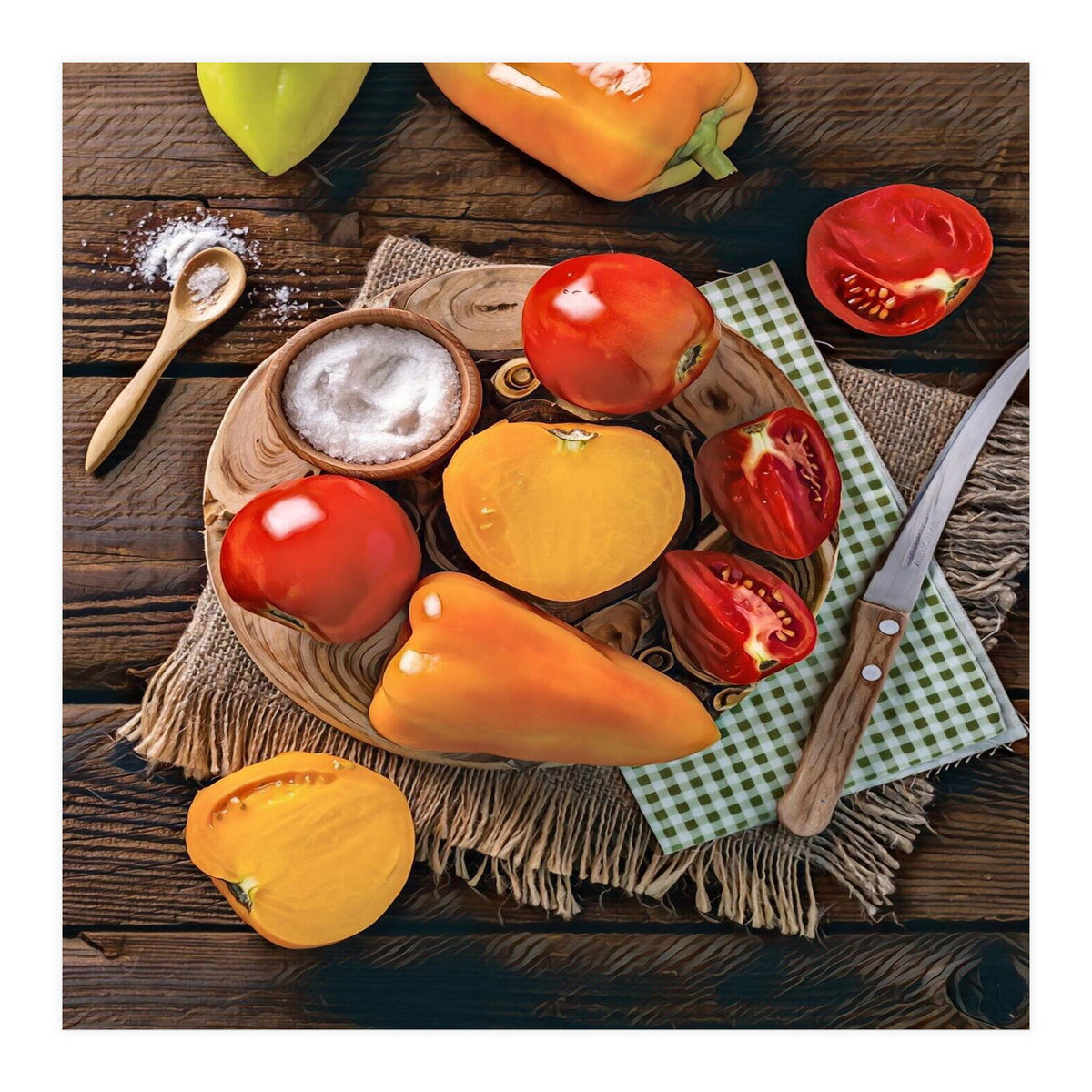 Bell peppers and tomatoes (Print Only)