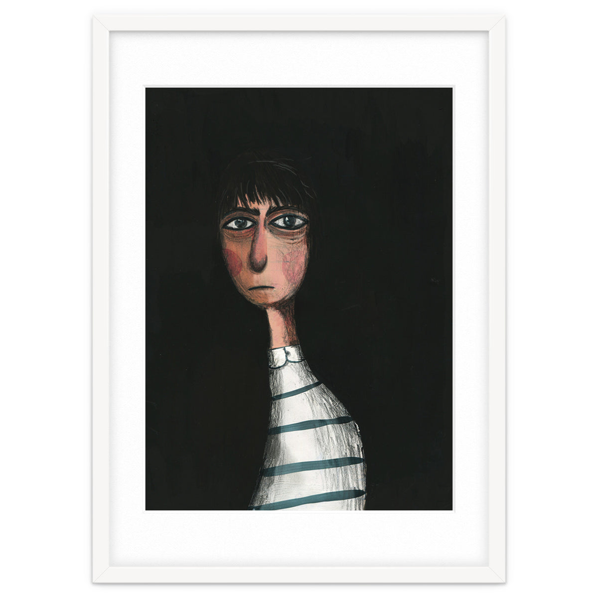 Seated Woman In Stripes