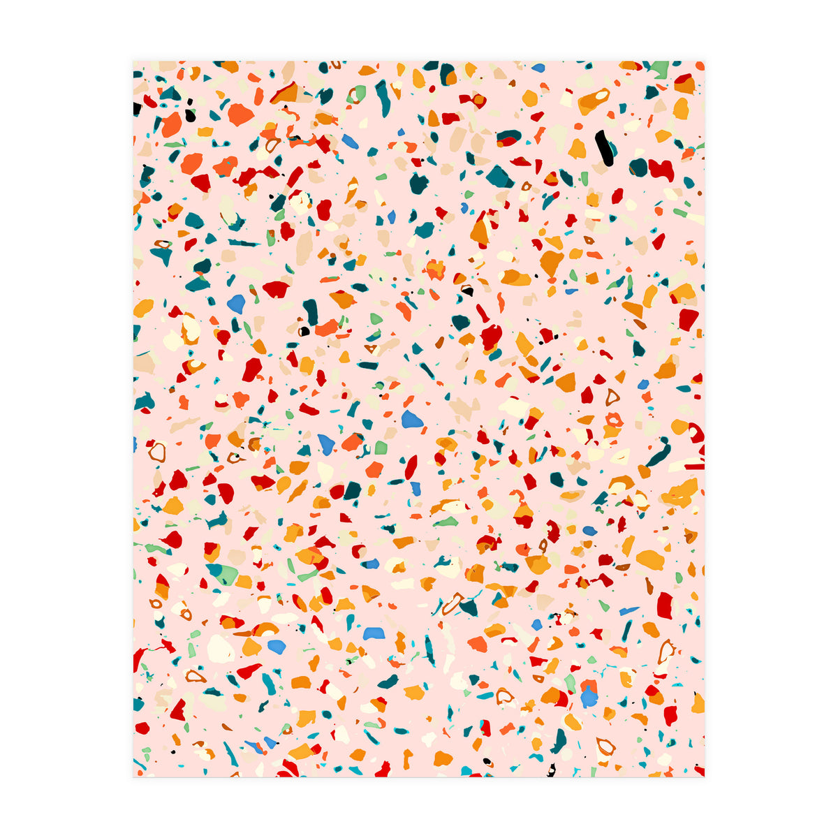 Blush Terrazzo | Pink Eclectic Speckles | Abstract Confetti Painting | Chic Bohemian Illustration (Print Only)