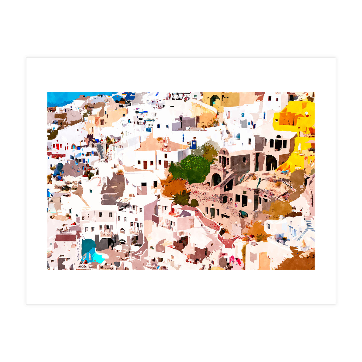 Travel Far Enough, You Meet Yourself Illustration, Spain Citiscape Architecture Painting, Buildings (Print Only)