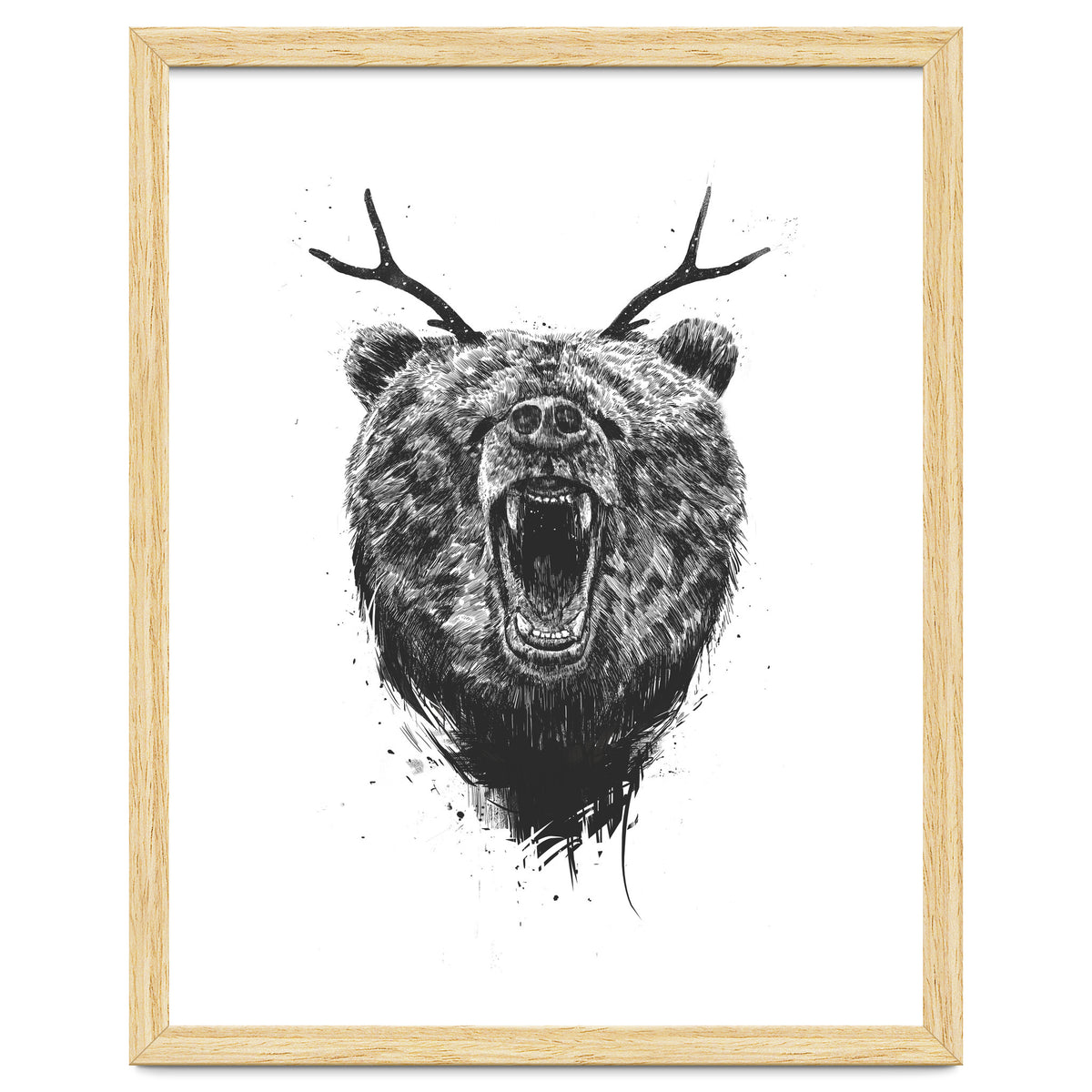 Angry Bear With Antlers