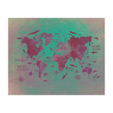 World Map text green (Print Only) thumbnail