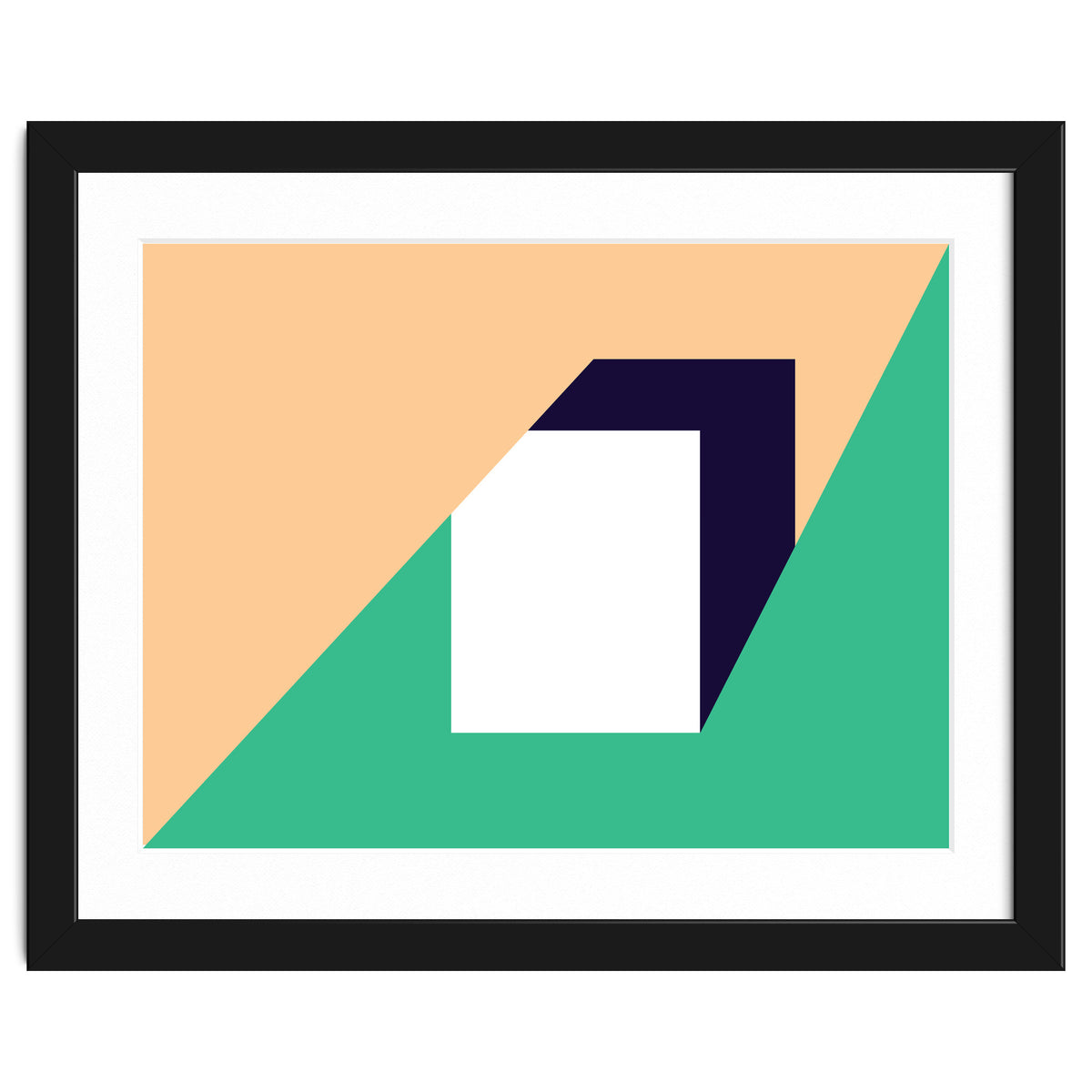 Geometric Shapes No. 61 - pink, green & dark blue