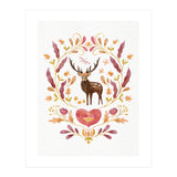 Floral Stag | Earthy Colours (Print Only) thumbnail