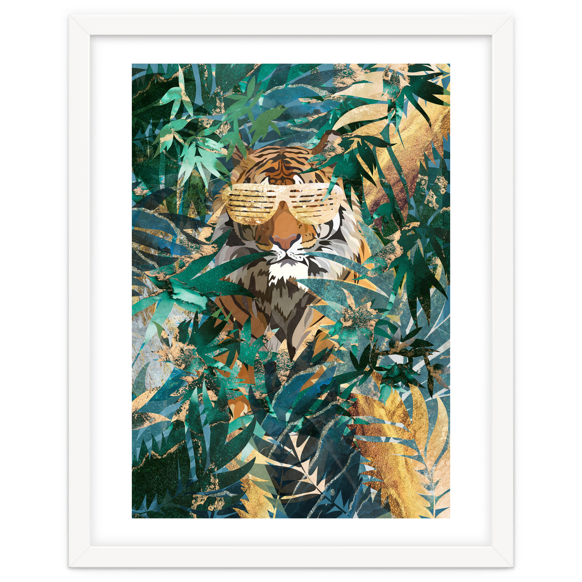 Hip Hop tiger in the tropical jungle