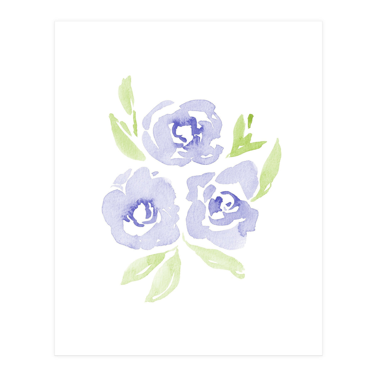 Wild Roses | Periwinkle Blue (Print Only)