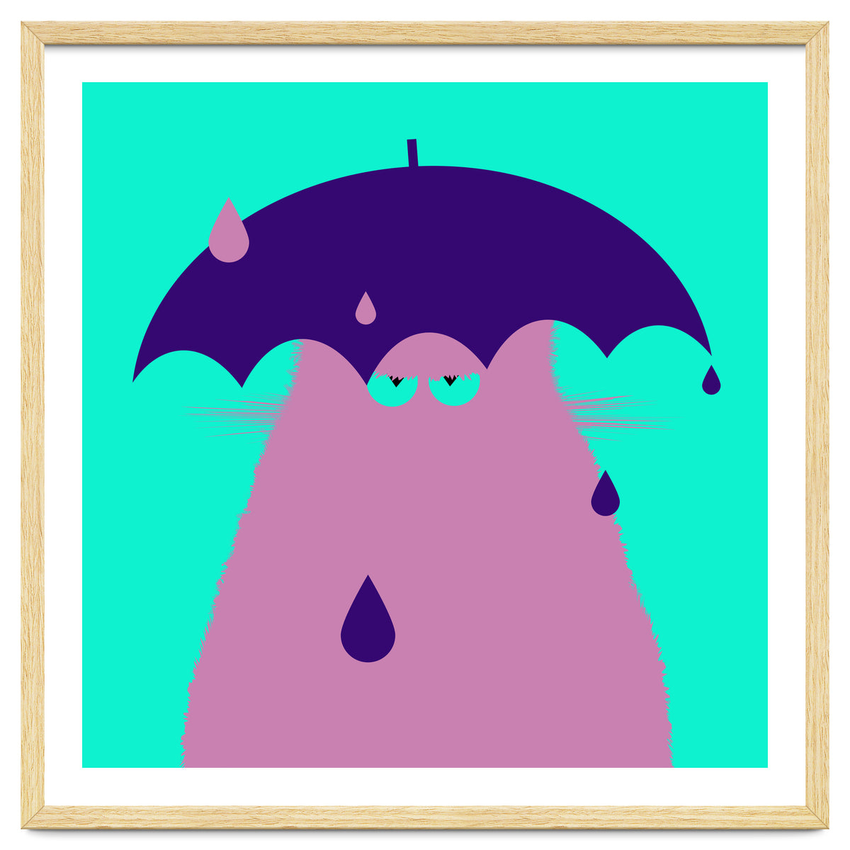 Lilac Cat With Umbrella
