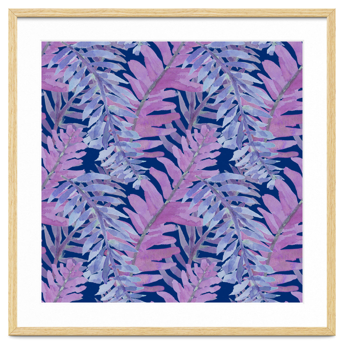 Woodland Ferns in Blue