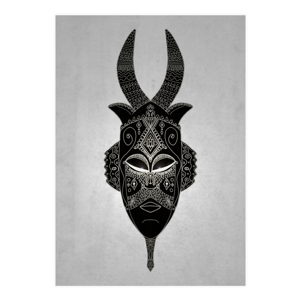 Horned Tribal Mask  (Print Only)