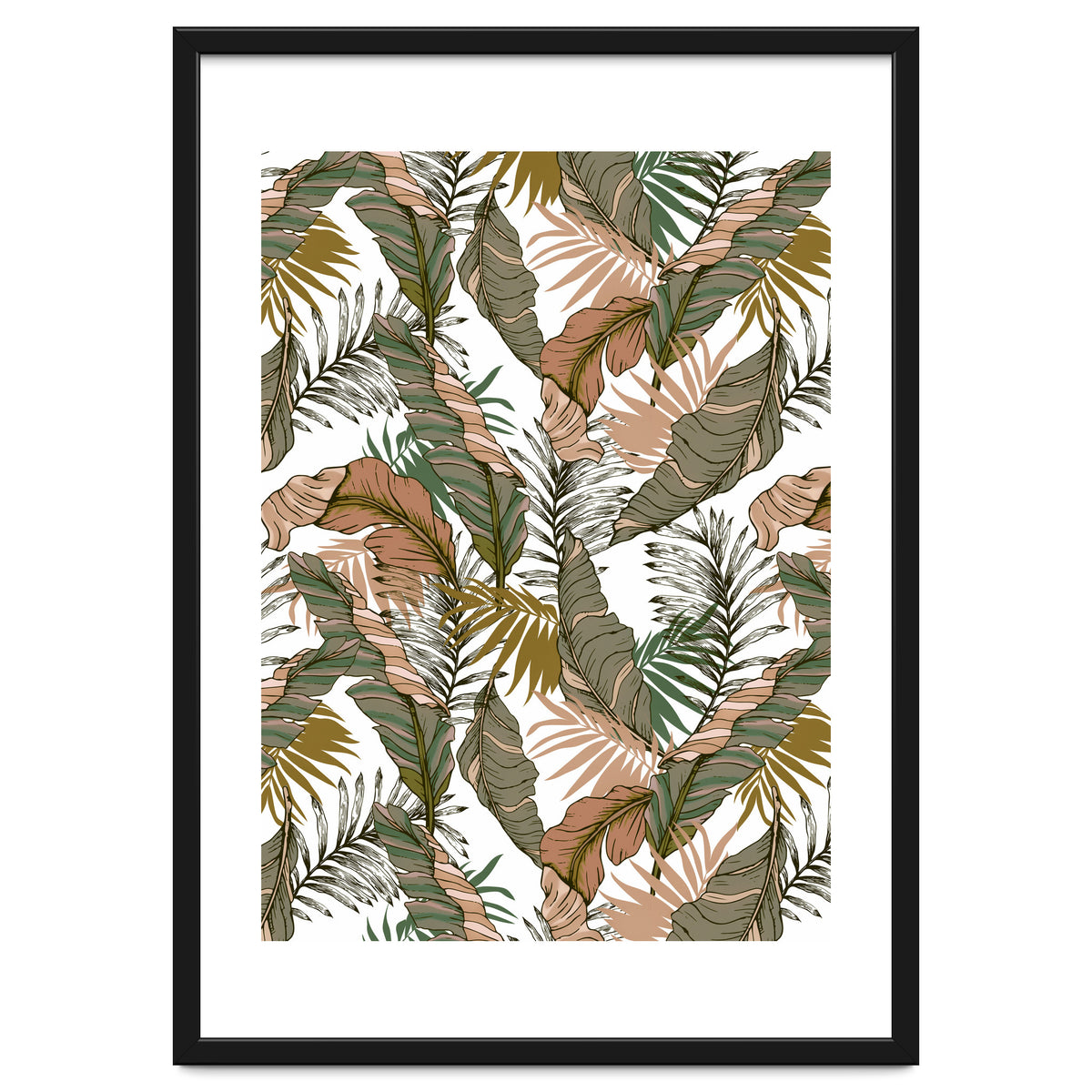 Drawing of wild tropical jungle I