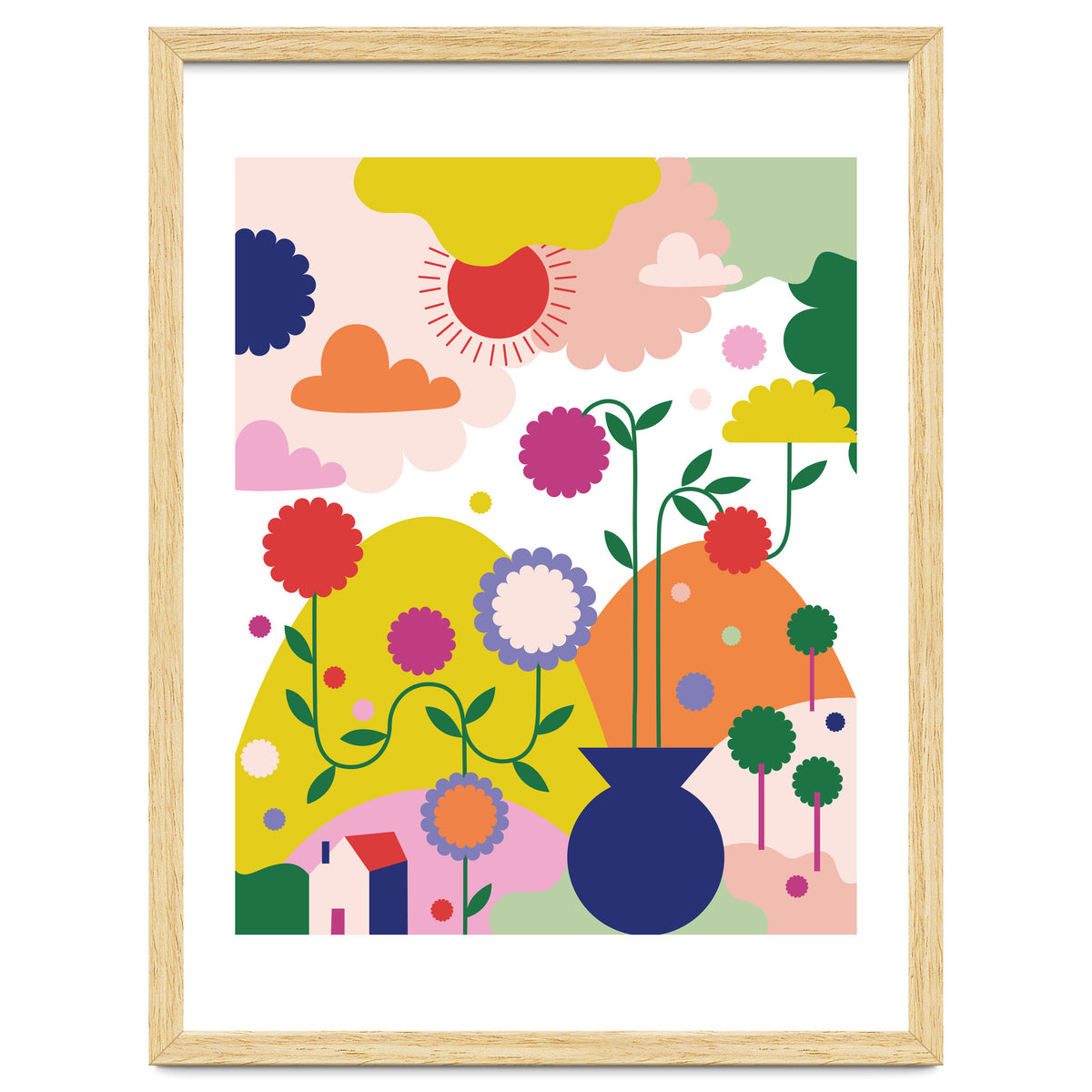 Happy Mediterranean Colorful Landscape