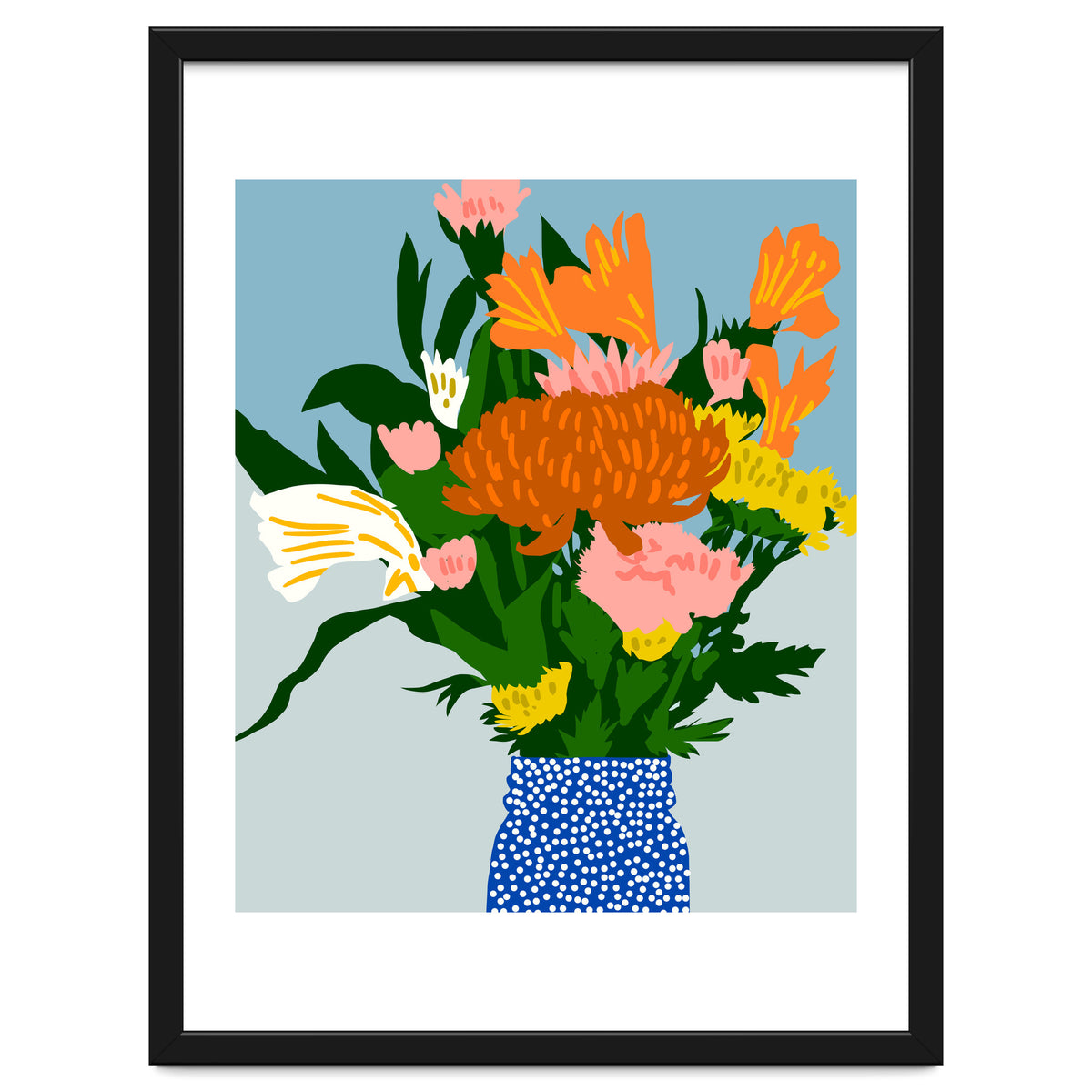 Potted Happiness | Flower Pot Botanical Floral Still Life | Eclectic Plants Modern Bohemian Décor