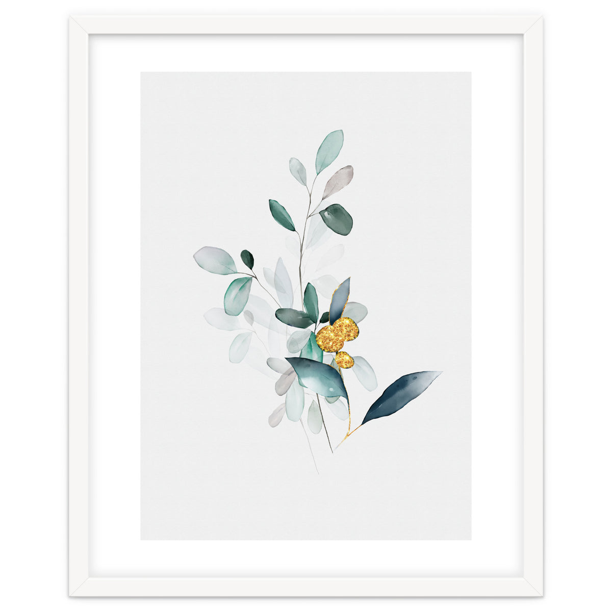 Modern Botanical Gold & Sage Study 02