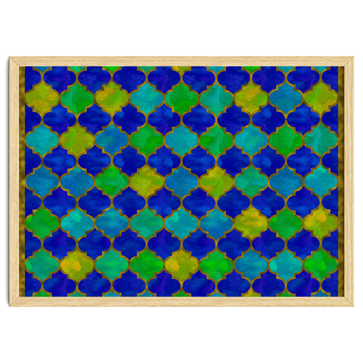 Ocean Breeze - Watercolor Moroccan Lattice