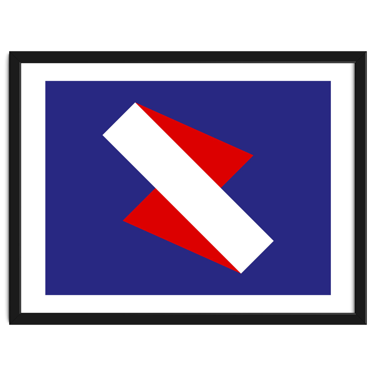 Geometric Shapes No. 68 - red & royal blue