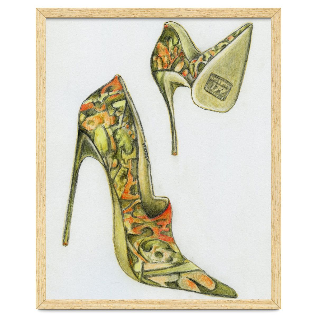 Green stiletto shoes