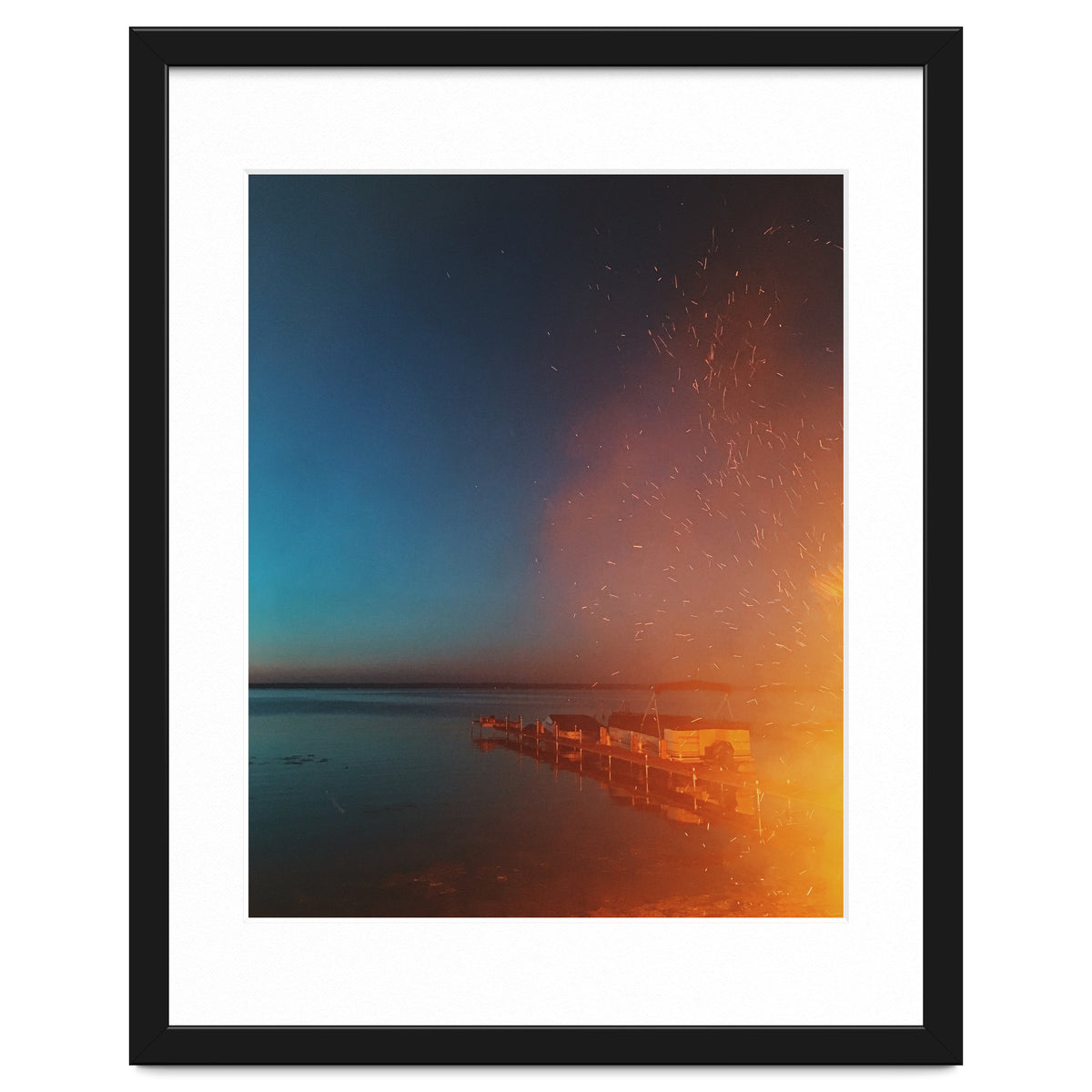 Firelight by the dock