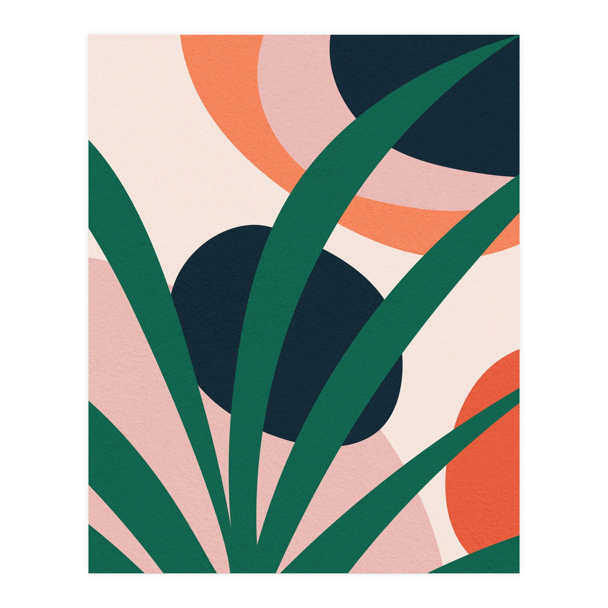 Abstract Mid Century Modern Scandinavian Leaf (Print Only)