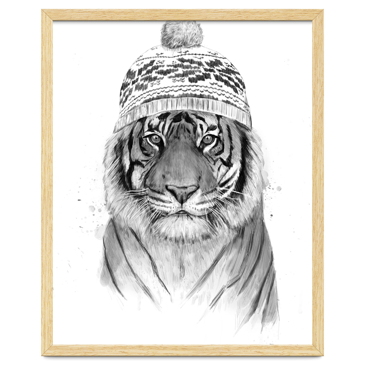 Siberian tiger (bw)