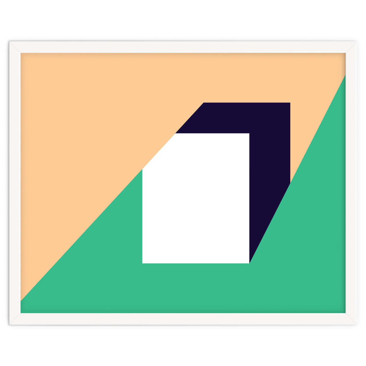 Geometric Shapes No. 61 - pink, green & dark blue