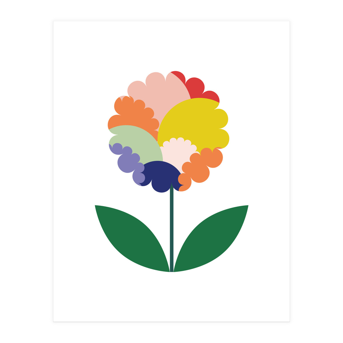 happy colorful flower (Print Only)