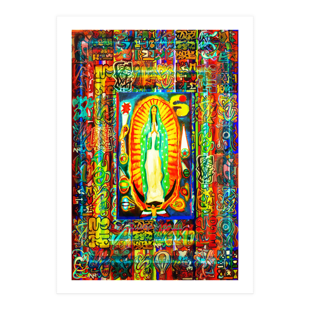 Graffiti Digital 2022 334 and Virgin of Guadalupe (Print Only)