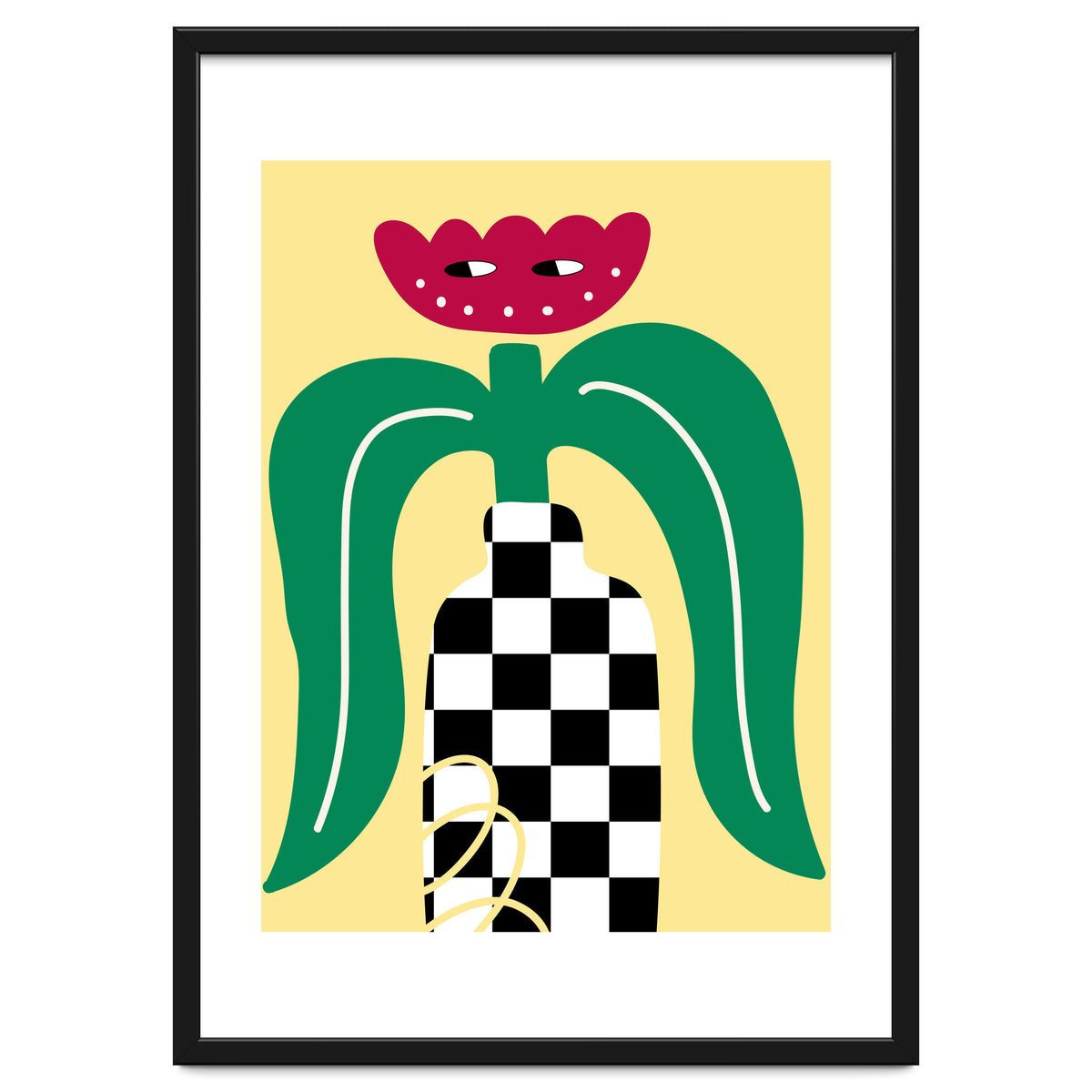 Flower Character in Checker Vase