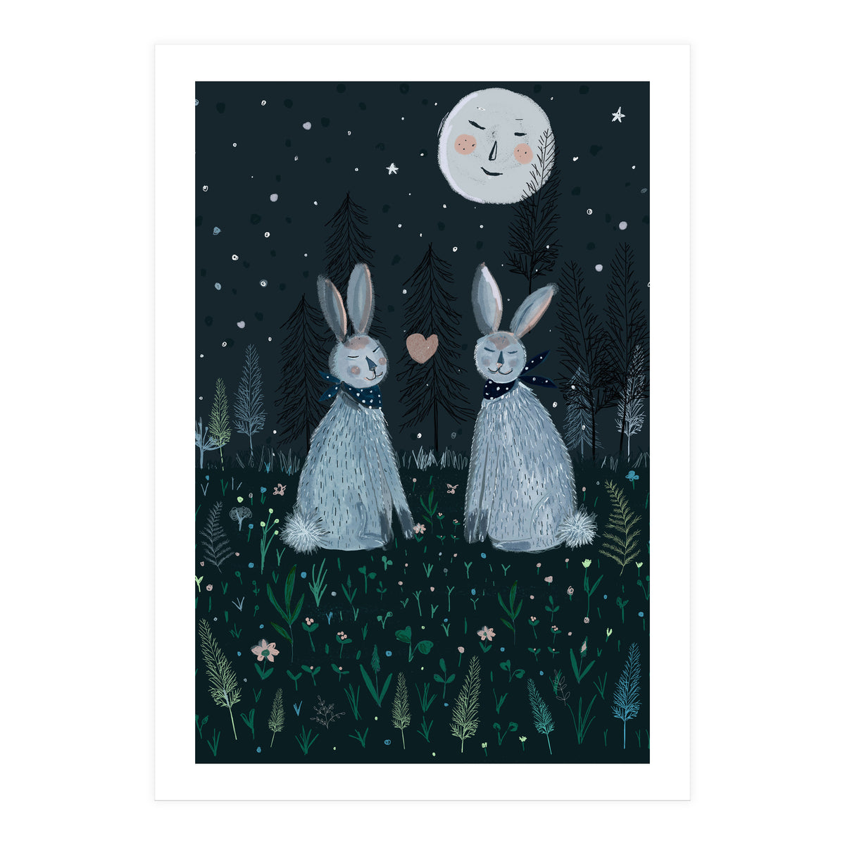 Rabbits in the forest  (Print Only)