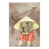 Sharpei With The Great Wall (Print Only) thumbnail
